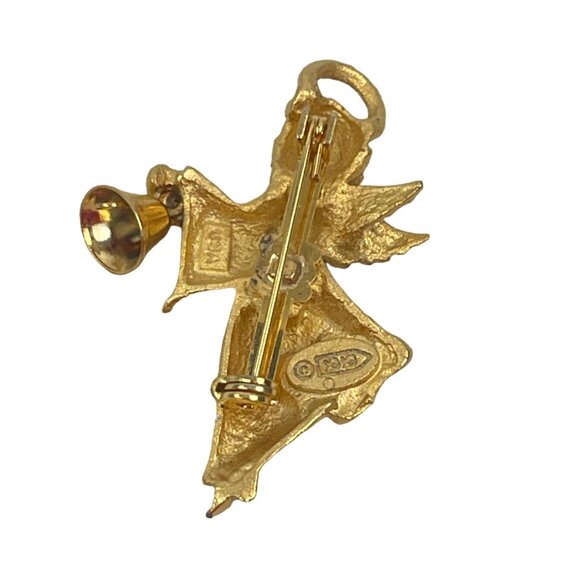 Vintage 1980s VCN Gold-Tone Cherub Angel Pin Brooch - Picture 5 of 7